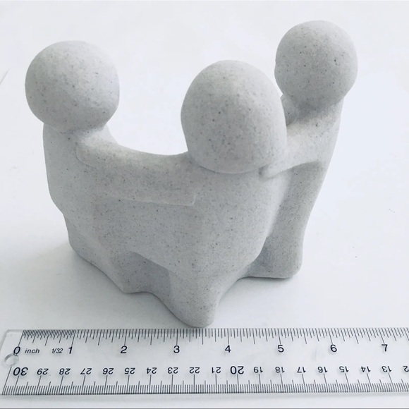 Vintage Marbell Stone Art Sculpture Belgium 3 People (5x3x4.5) MCM - Picture 5 of 8